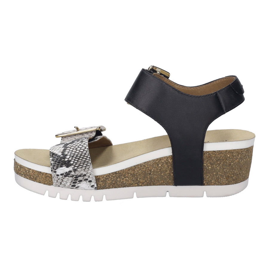 Josef Seibel Quinn 02 Black Microfiber Sandals