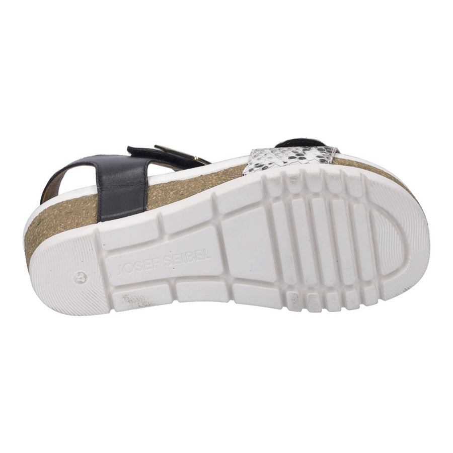 Josef Seibel Quinn 02 Black Microfiber Sandals