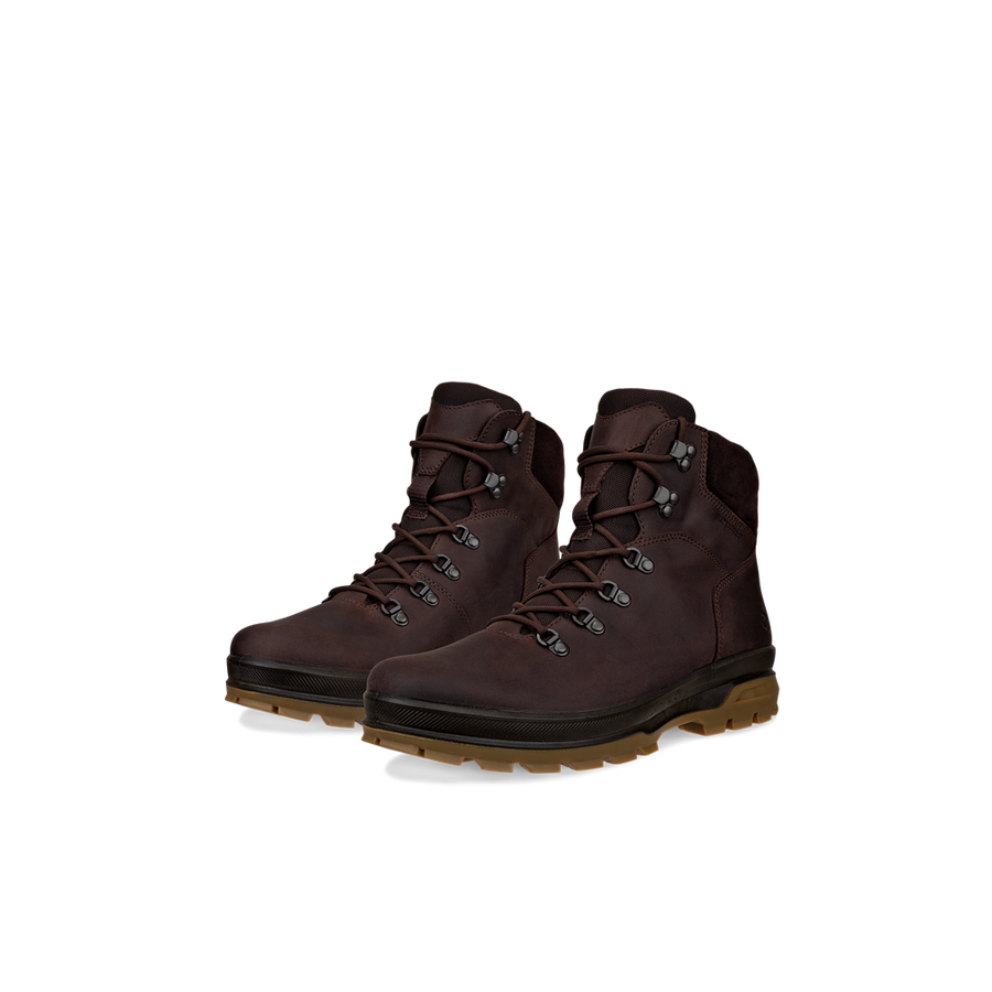 Ecco 838184-02072 Rugged Track Waterproof Lace Coffee Walking Boots