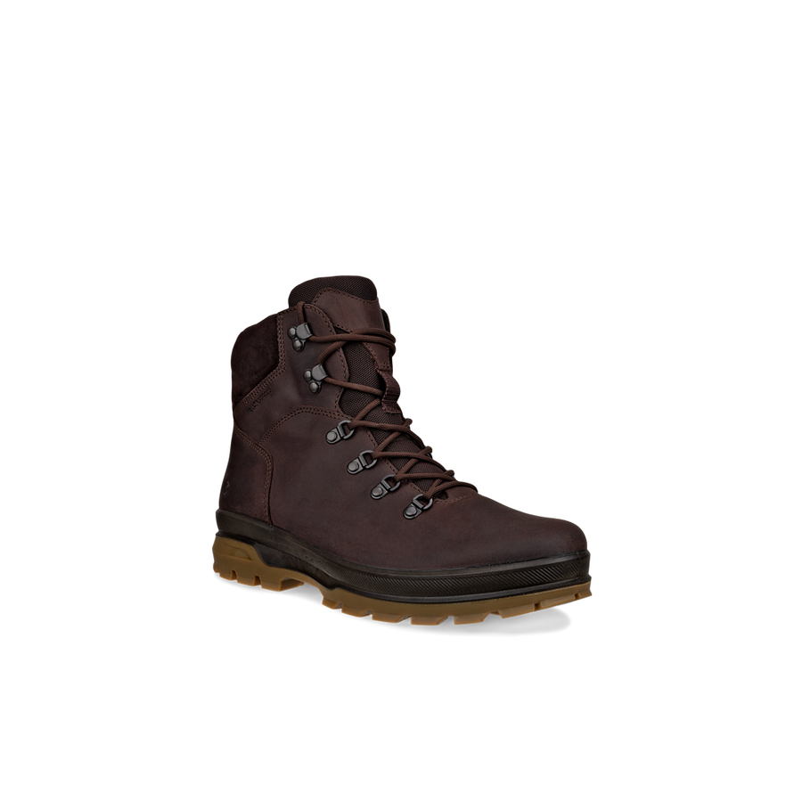 Ecco 838184-02072 Rugged Track Waterproof Lace Coffee Walking Boots