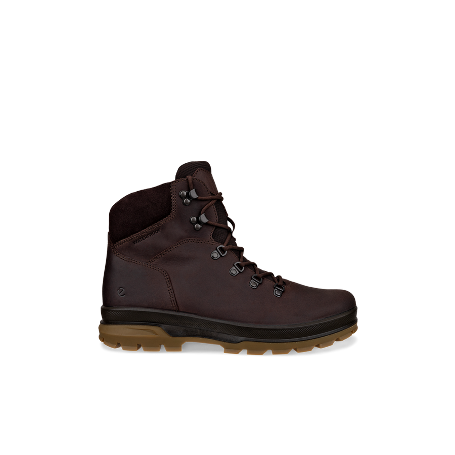 Ecco 838184-02072 Rugged Track Waterproof Lace Coffee Walking Boots