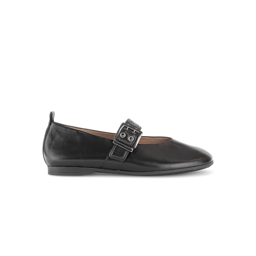 Gabor Intuition 84.152.27 Black Leather Flats