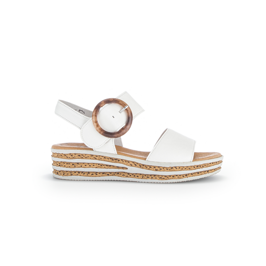 Gabor Andre 84.550.20 Latte Leather Wedge Sandals