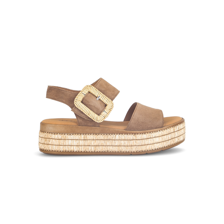 Gabor  84.562.14 Peanut Suede Flatform Sandals