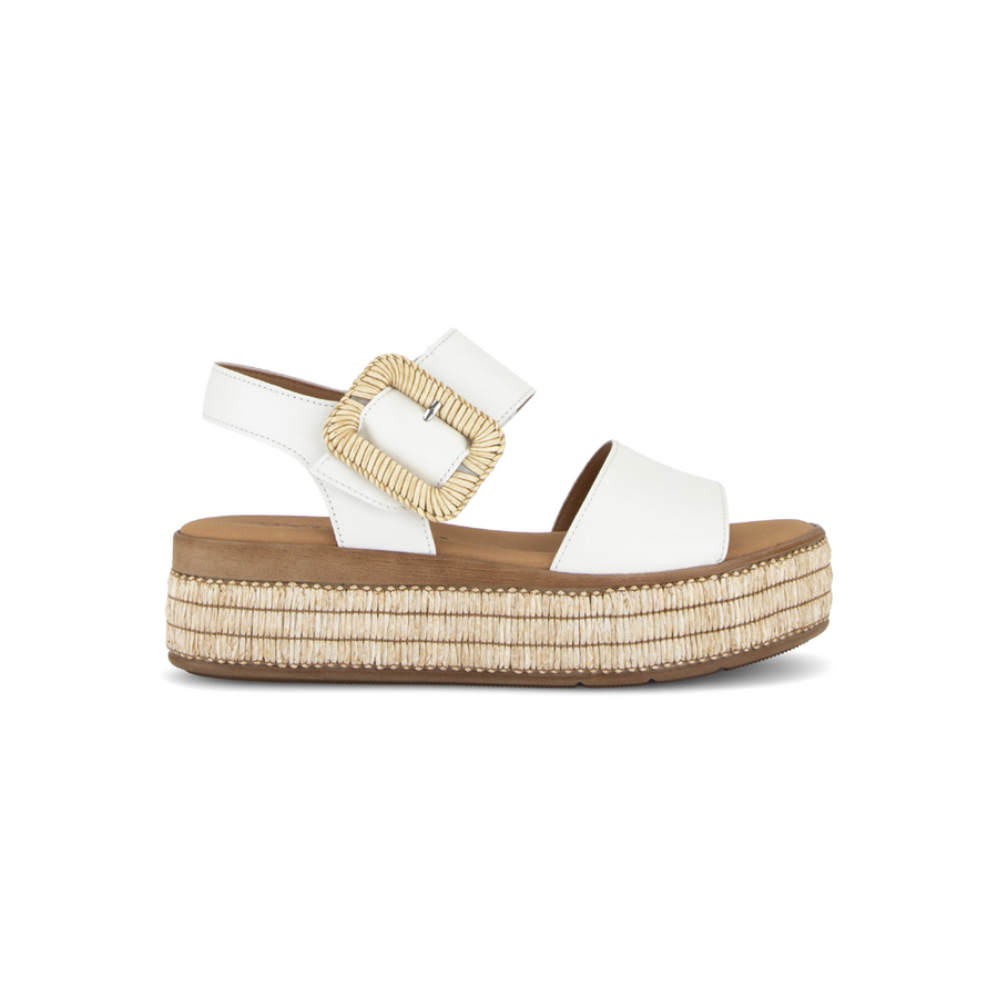 Gabor  84.562.20 Latte Leather Flatform Sandals