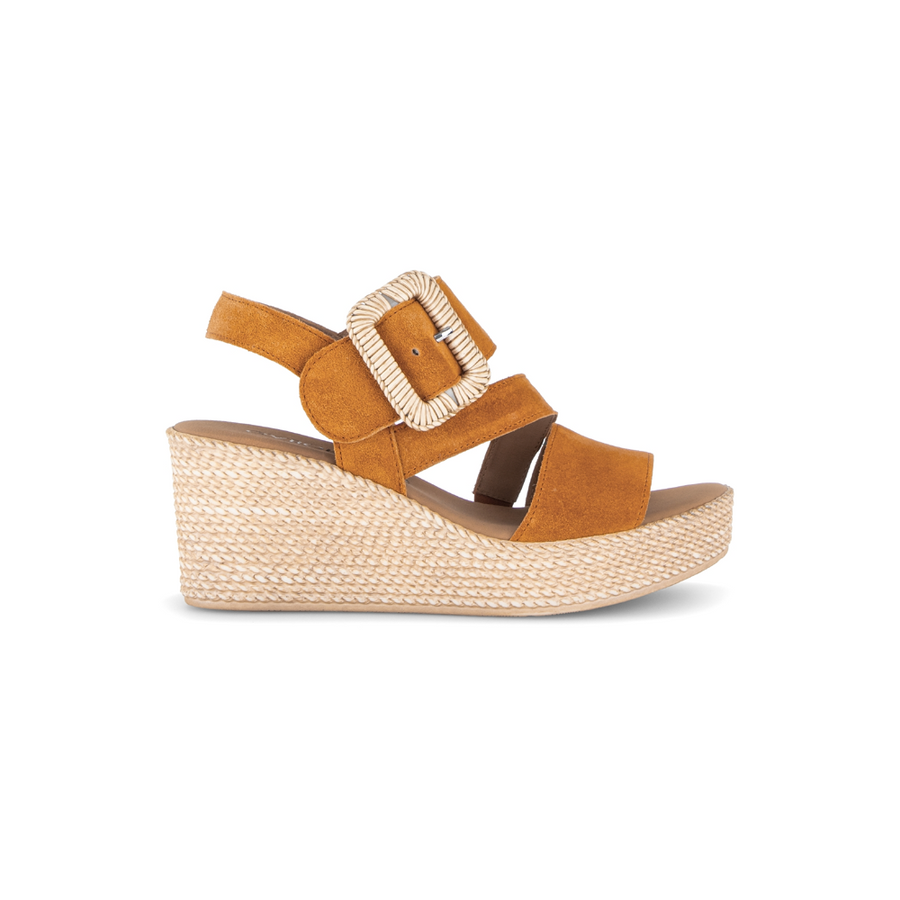 Gabor Embrace 84.771.10 Orange Suede Wedge Sandals