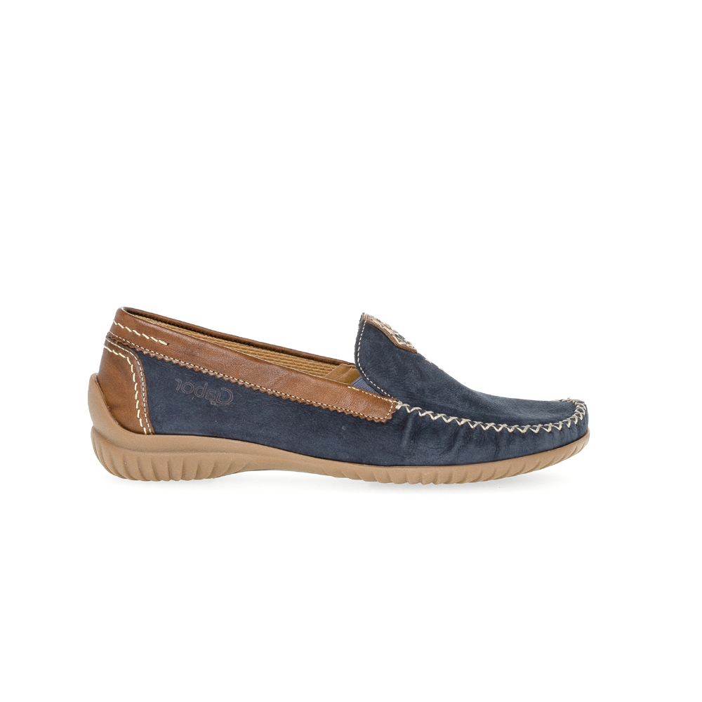 Gabor California 86.090.46 Navy/Tan Nubuck Loafers G Fit