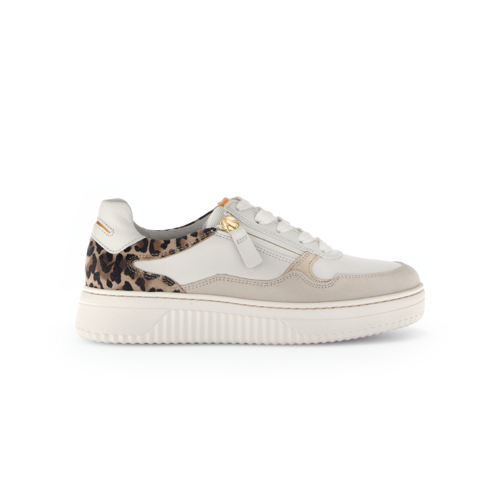 Gabor Bloomer 86.408.61 Off White/Leopard Wide Fit Sneakers