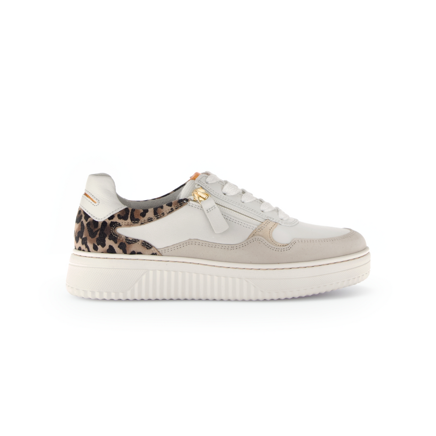 Gabor Bloomer 86.408.61 Off White/Leopard Wide Fit Sneakers