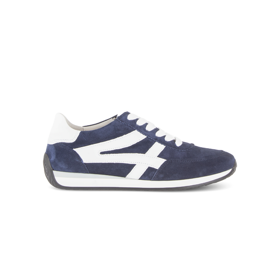 Gabor Globe 86.556.36 Blue/White Suede Wide Fit Sneakers Trainers
