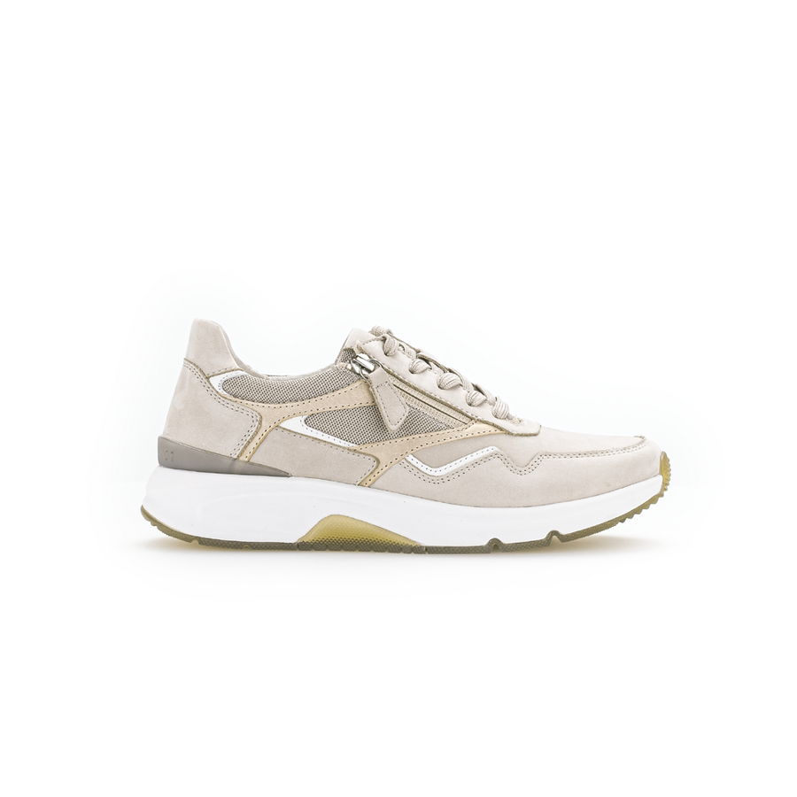 Gabor Acro 86.896.31 Cream/White Nubuck Rolling-soft Trainers