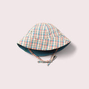 Little Green Radicals Checked Seersucker Reversible Sunhat