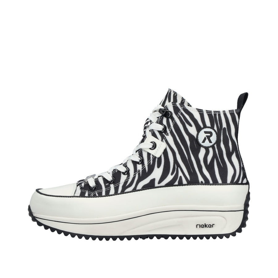 Rieker 90010-80 Zebra Print Hi Top Boot