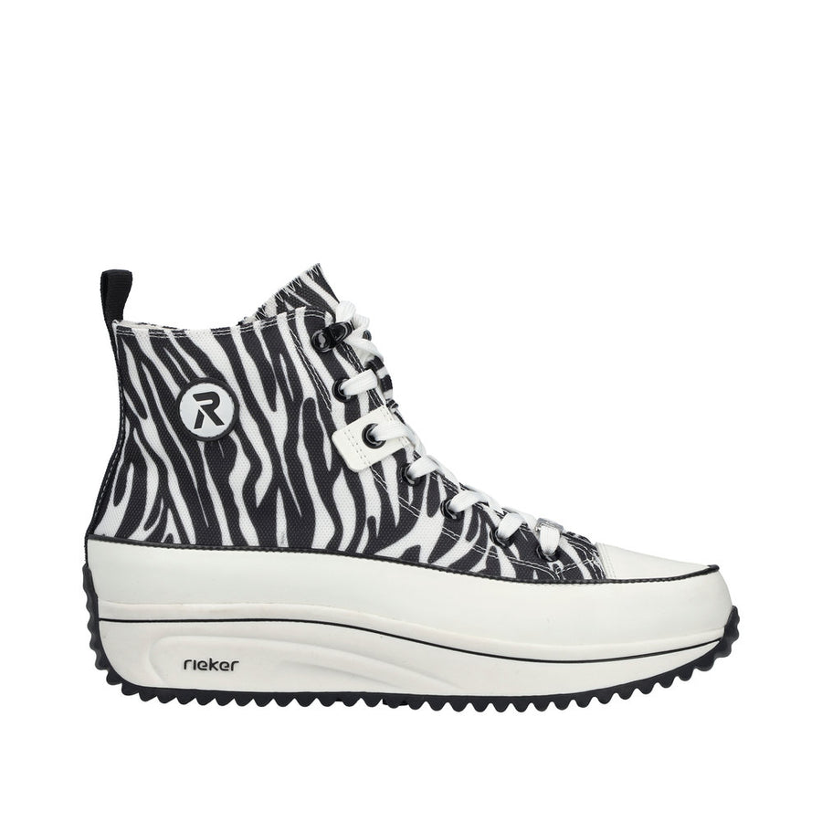 Rieker 90010-80 Zebra Print Hi Top Boot