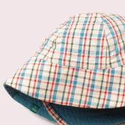 Little Green Radicals Checked Seersucker Reversible Sunhat