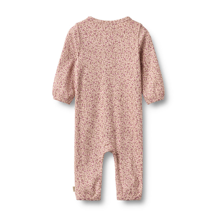 Wheat 9325-178a-GOTS Jumpsuit L/S Felizia 9898 Dime Rose Small Flowers