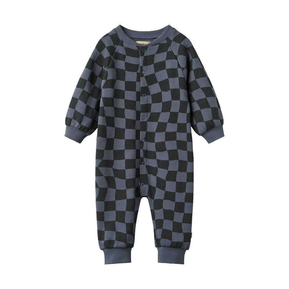 Wheat 9331-624-GOTS Jumpsuit L/S Lilo 1311 Navy Blue Check