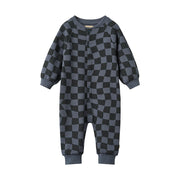 Wheat 9331-624-GOTS Jumpsuit L/S Lilo 1311 Navy Blue Check