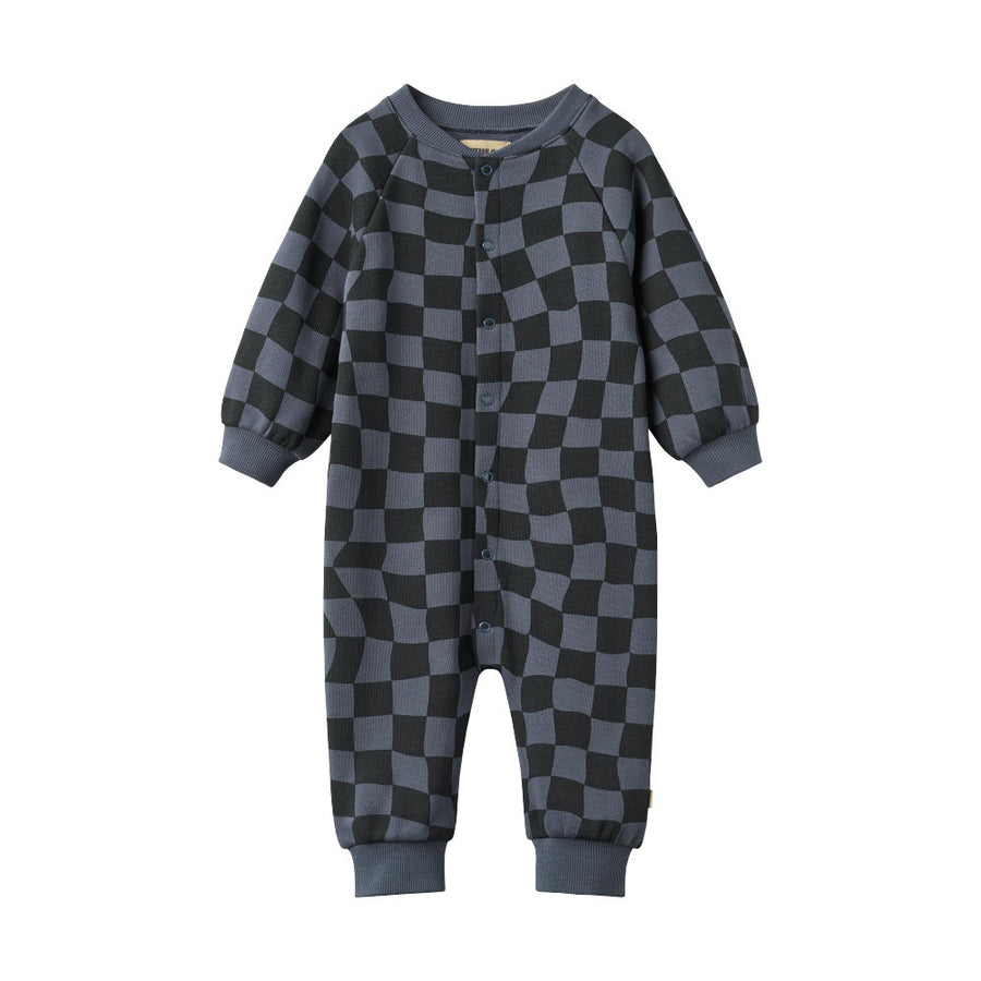 Wheat 9331-624-GOTS Jumpsuit L/S Lilo 1311 Navy Blue Check