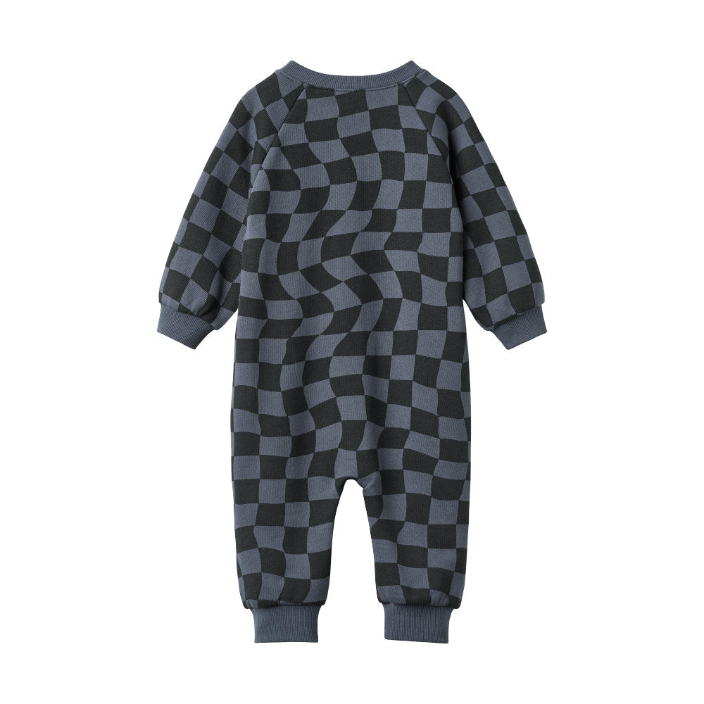 Wheat 9331-624-GOTS Jumpsuit L/S Lilo 1311 Navy Blue Check