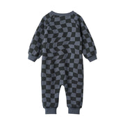 Wheat 9331-624-GOTS Jumpsuit L/S Lilo 1311 Navy Blue Check
