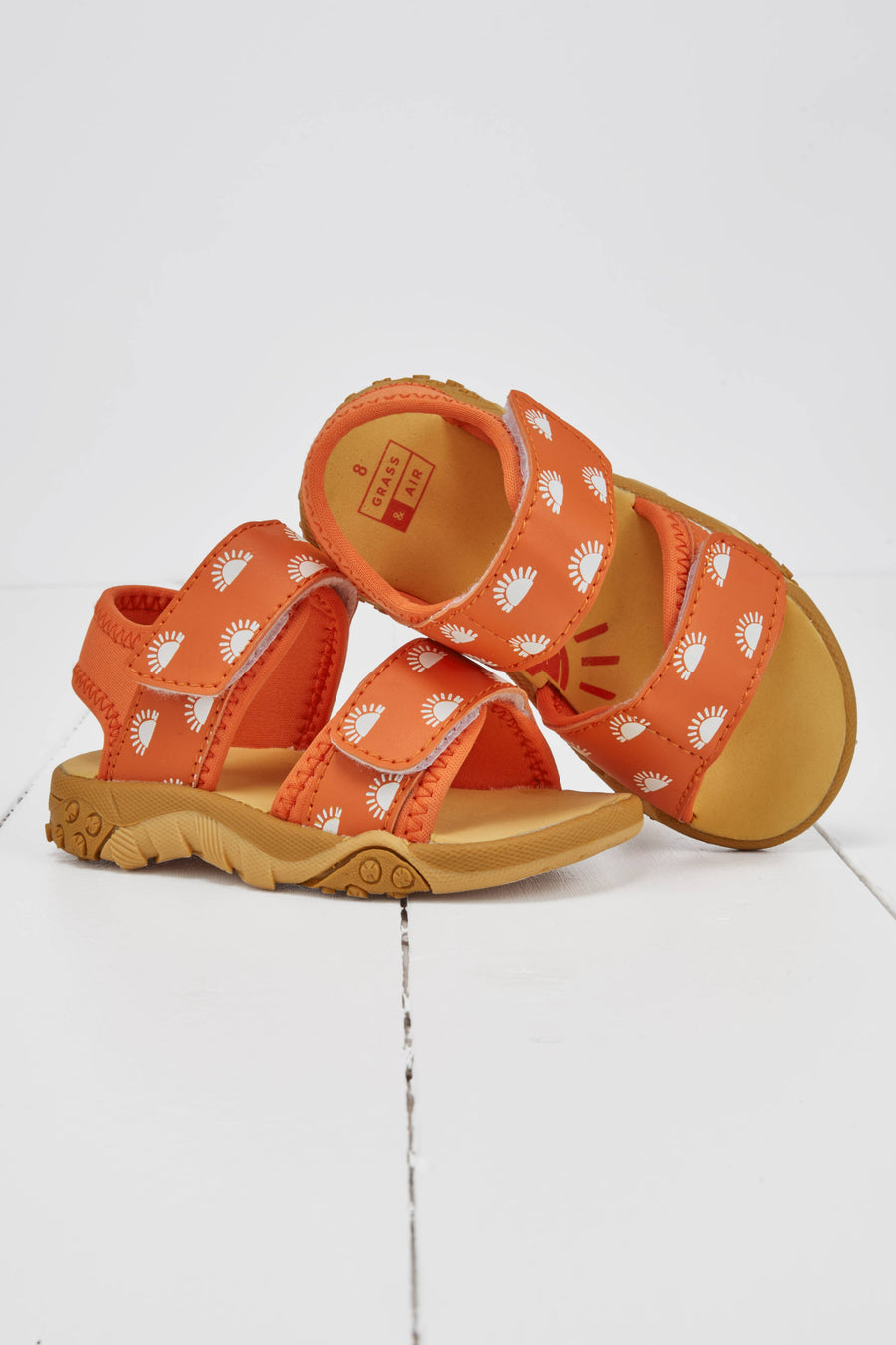 Grass & Air Kids Orange Colour-Changing Sandals