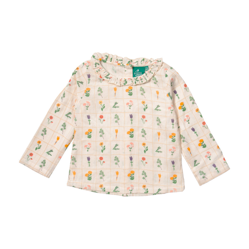 Little Green Radicals Botanical Collar Classic Blouse Cream