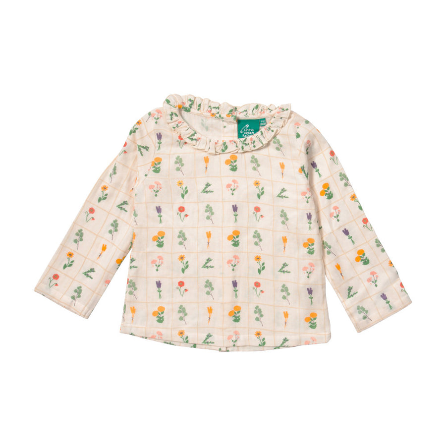 Little Green Radicals Botanical Collar Classic Blouse Cream