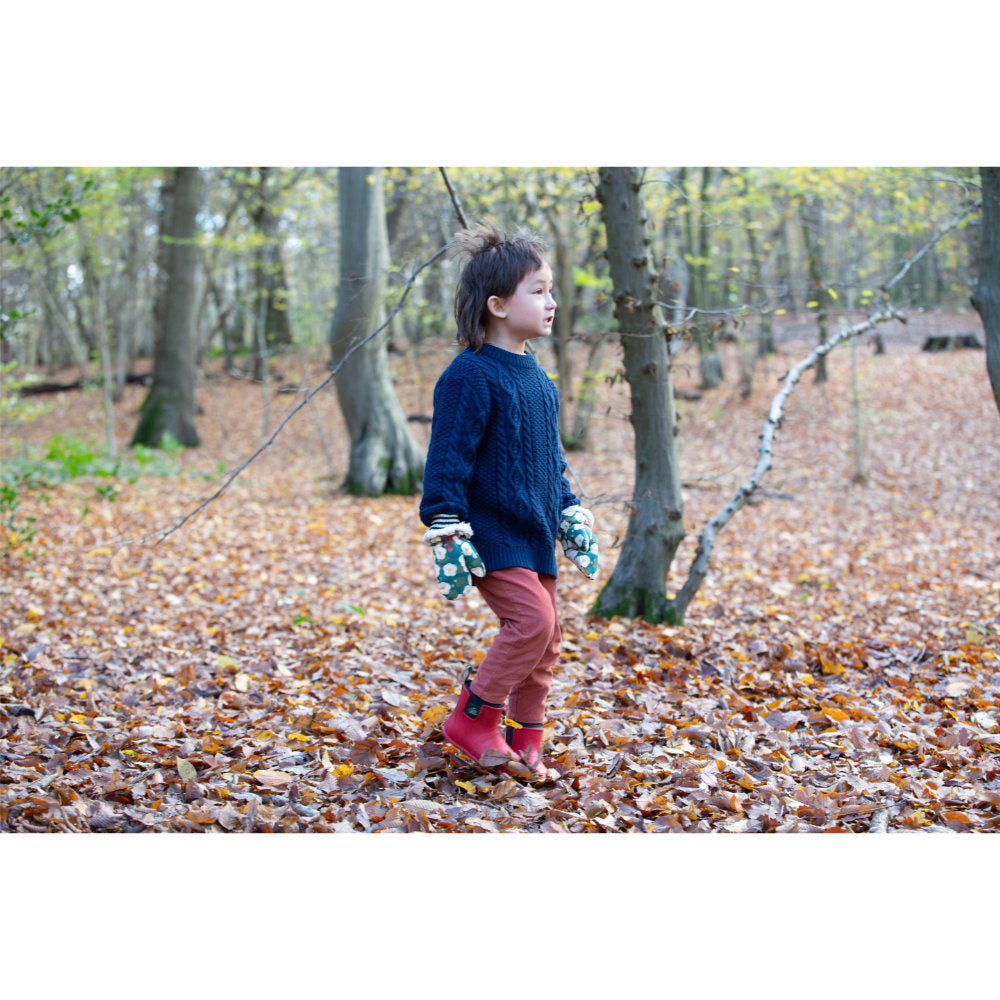 Little Green Radicals Navy Aran Knitted Jumper Navy