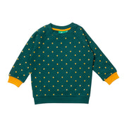 Little Green Radicals Golden Stars Raglan Sweatshirt Green