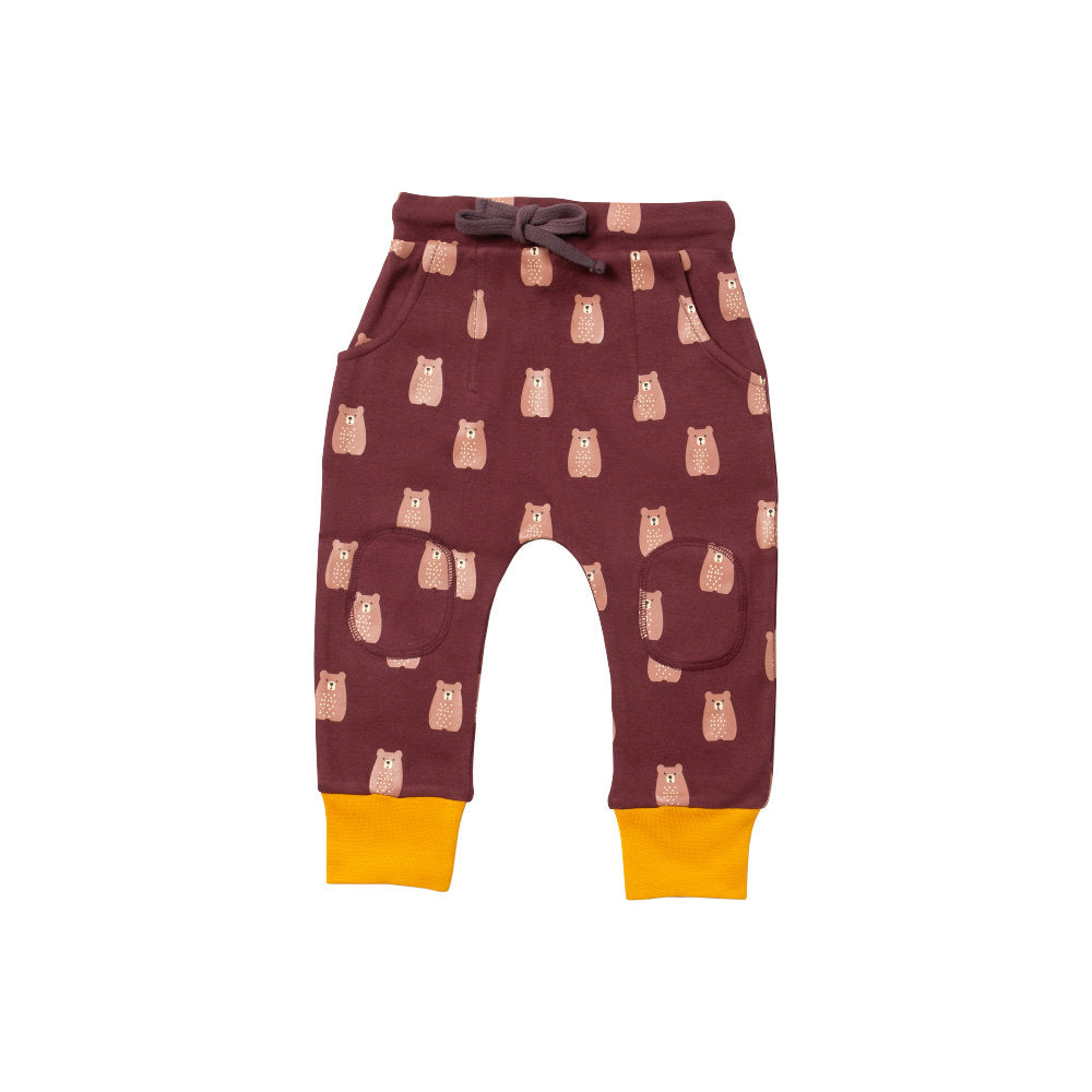 Little Green Radicals Brown Bears Comfy Joggers Brown