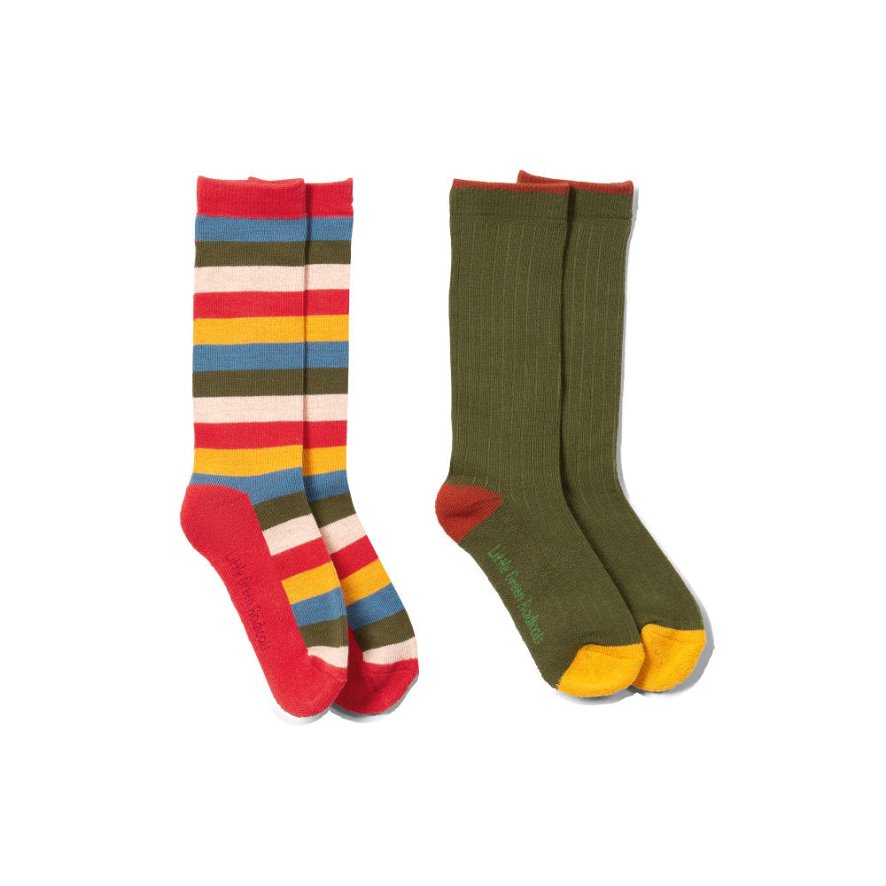 Little Green Radicals Rainbow Terry Boot Socks 2 Pack Multi