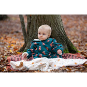 Little Green Radicals Red Foxes Sherpa Lined Snowsuit Blue