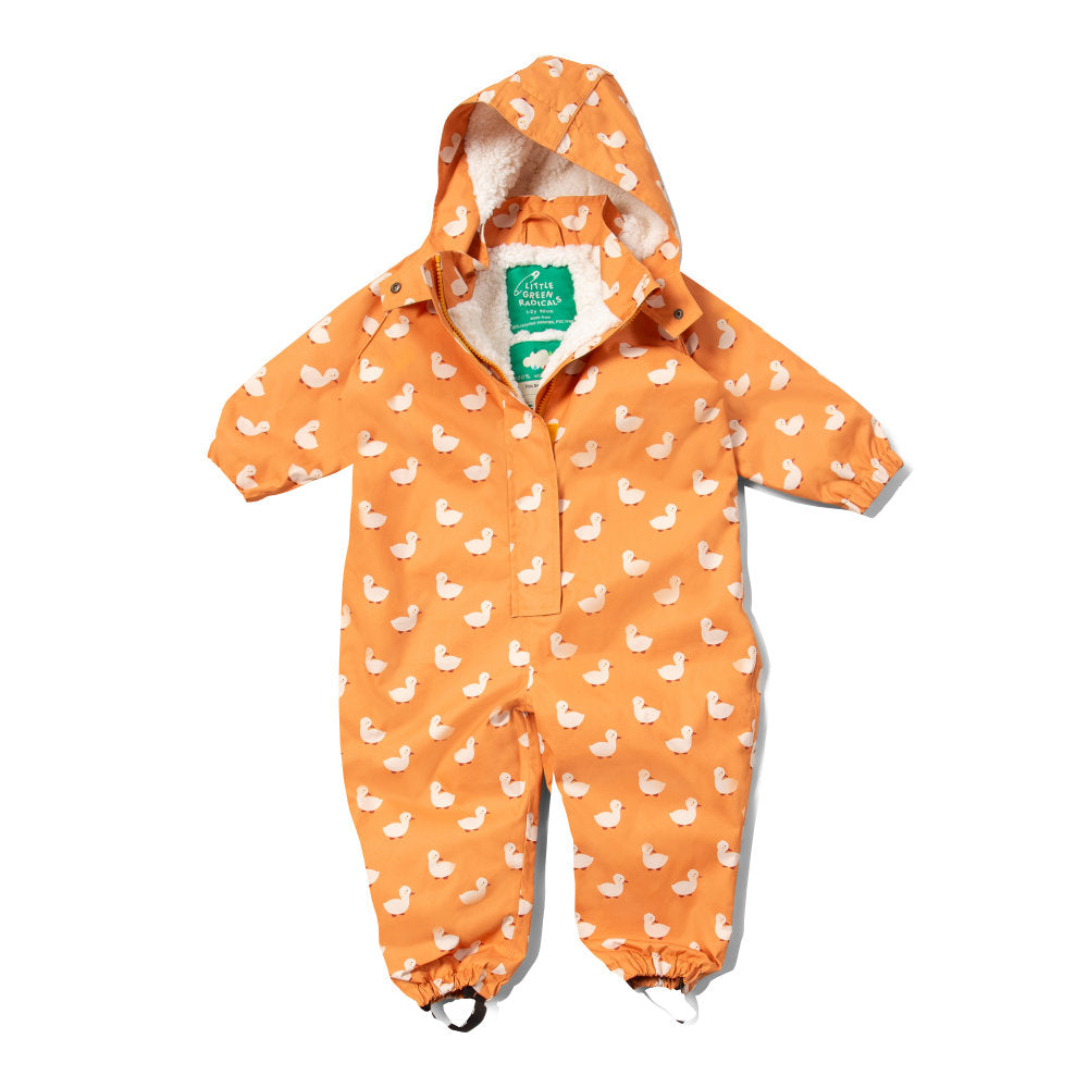 Little Green Radicals Gold Ducks Recycled Waterproof Winter Suit Gold