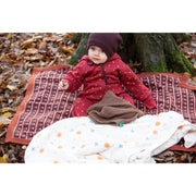 Little Green Radicals Red Stars Hooded Snug Suit Red