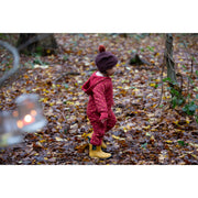 Little Green Radicals Red Stars Hooded Snug Suit Red