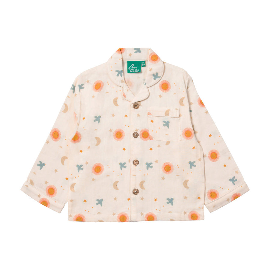 Little Green Radicals Moon and Sun Classic Pyjamas Cream
