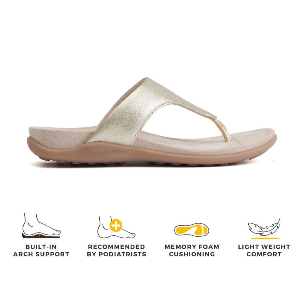 Strive Antibes Gold Sandals