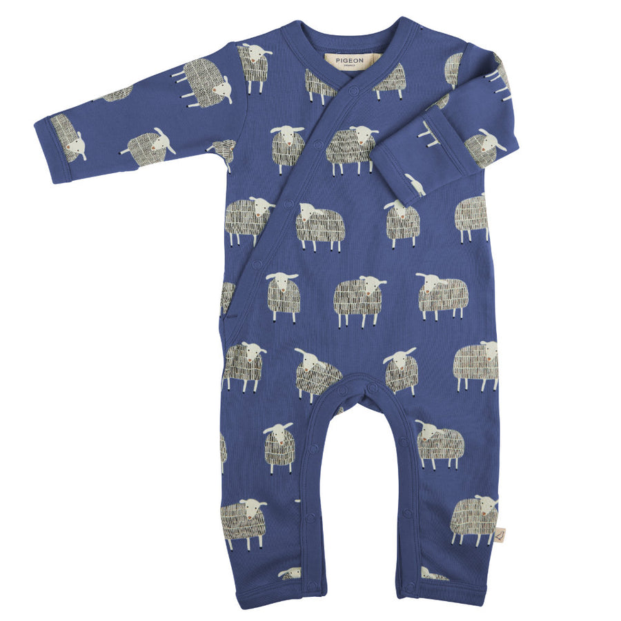 Pigeon Organics Kimono Romper (Aop), Sheep