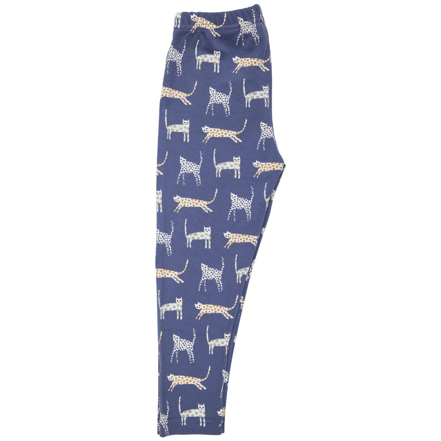 Pigeon Organics Leggings (Aop), Cats - Blue