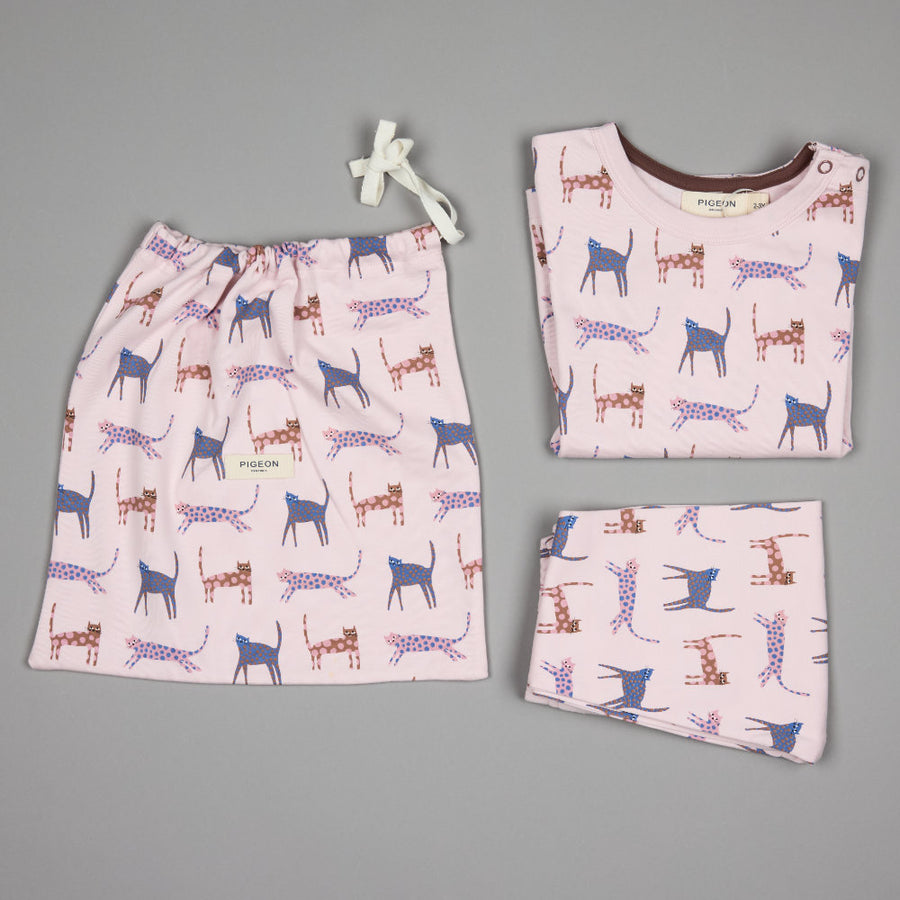 Pigeon Organics Pyjamas In A Bag, Cats - Pink