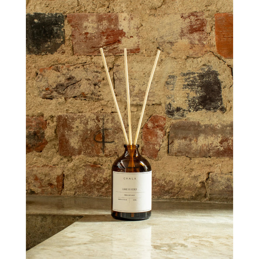 Chalk Amber Glass Diffuser - Lime & Herb - 100ml