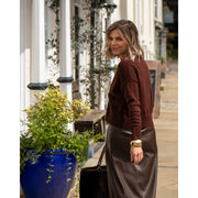 Chalk Andrea Cardigan - Chocolate