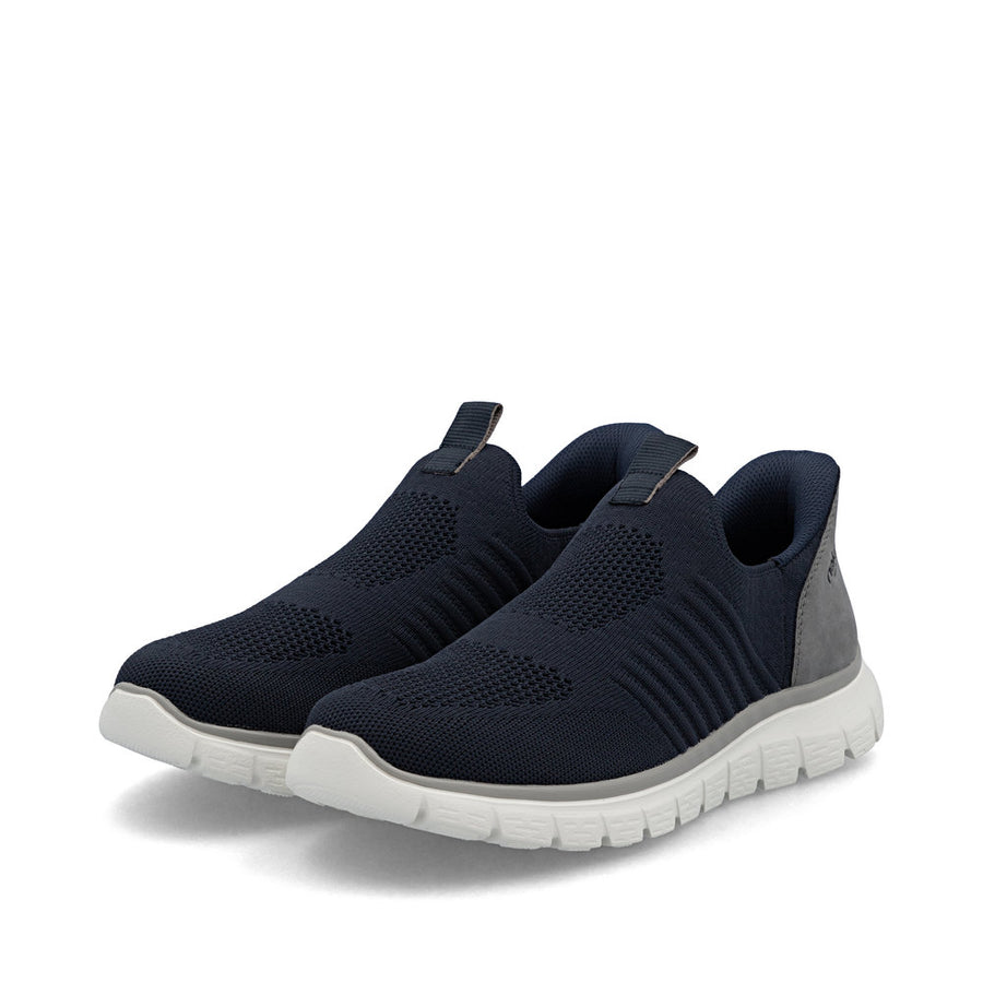 Rieker B6659-15 Mens Navy Knit Slip-in Shoes
