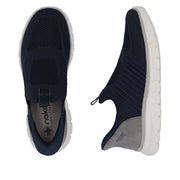 Rieker B6659-15 Mens Navy Knit Slip-in Shoes