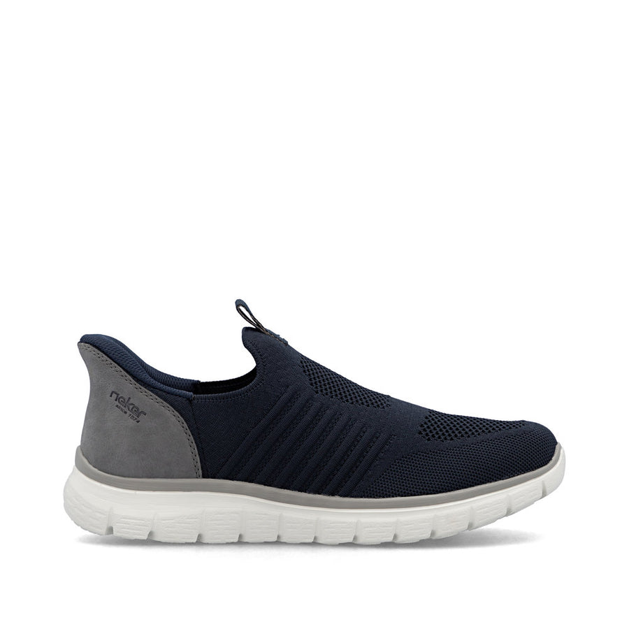 Rieker B6659-15 Mens Navy Knit Slip-in Shoes