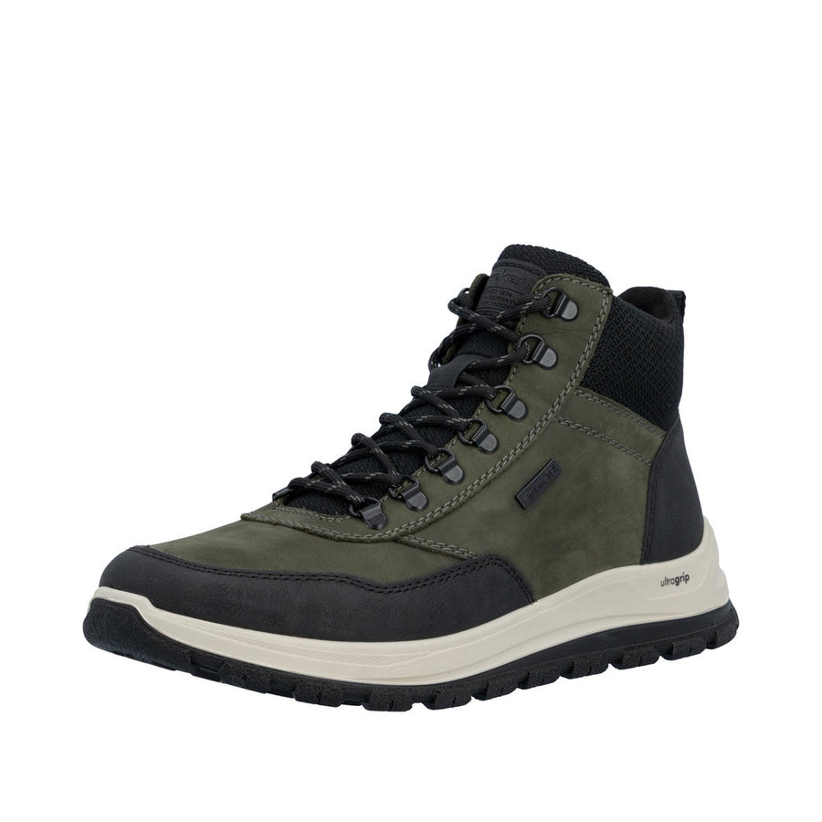 Rieker B8124-54 Stanley Green/Black Water resistant Boots