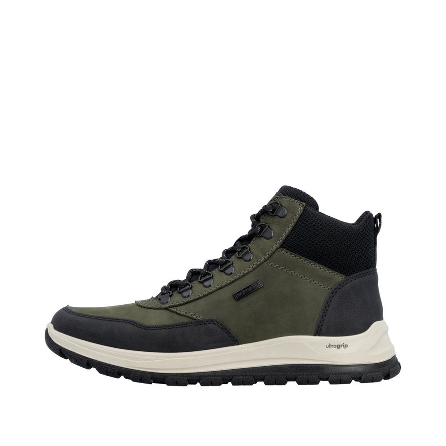 Rieker B8124-54 Stanley Green/Black Water resistant Boots