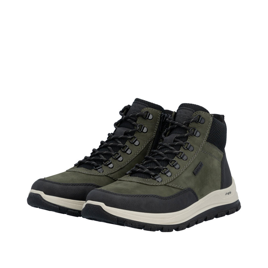 Rieker B8124-54 Stanley Green/Black Water resistant Boots