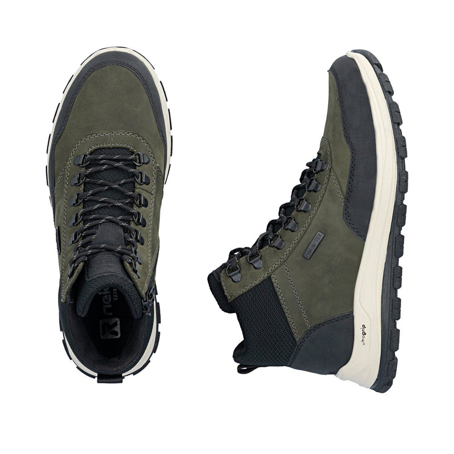 Rieker B8124-54 Stanley Green/Black Water resistant Boots